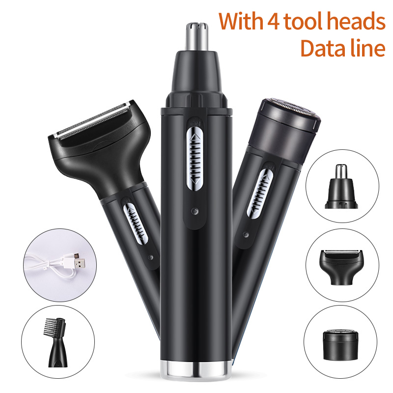 4 In 1 Esc - 남성용 무통증 충전식 눈썹/귀/코털/수염 트리머 4