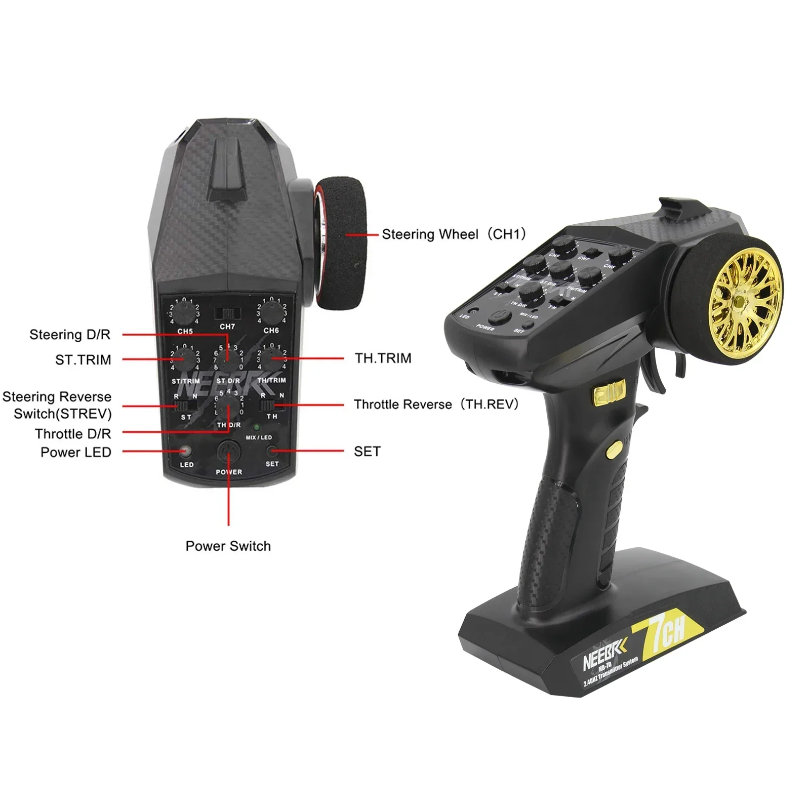 NEEBRC 7CH 2.4Ghz 무선 시스템 송신기 6 - Radio Transmitter 2.4Ghz 리뷰 및 가격