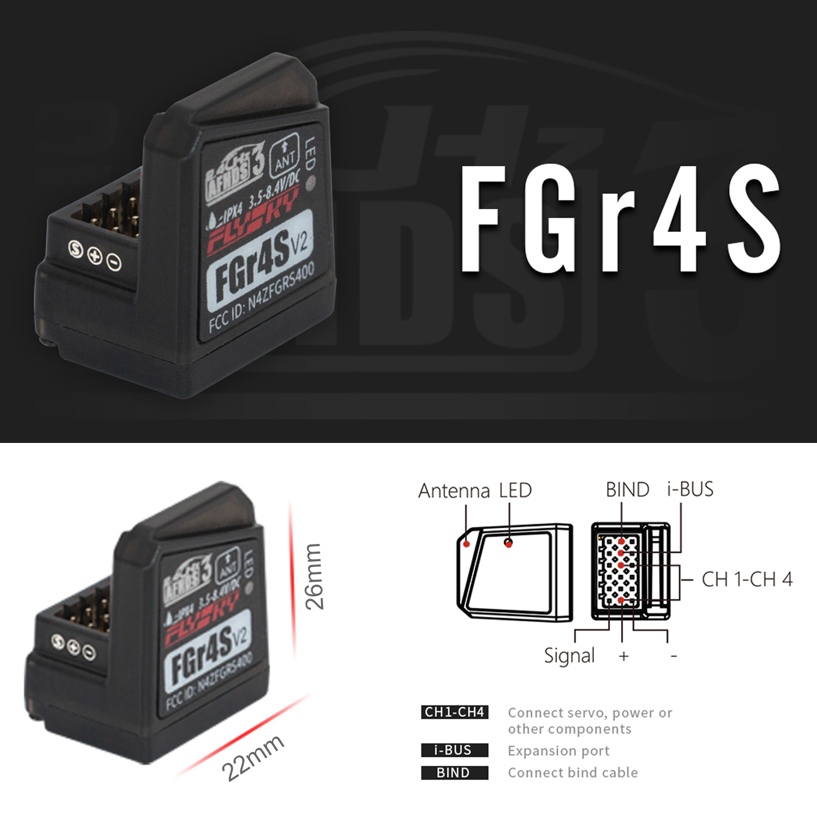 Flysky FGR4S V2 수신기 AFHDS 단일 안 - Flysky Transmitter 리뷰 및 가격