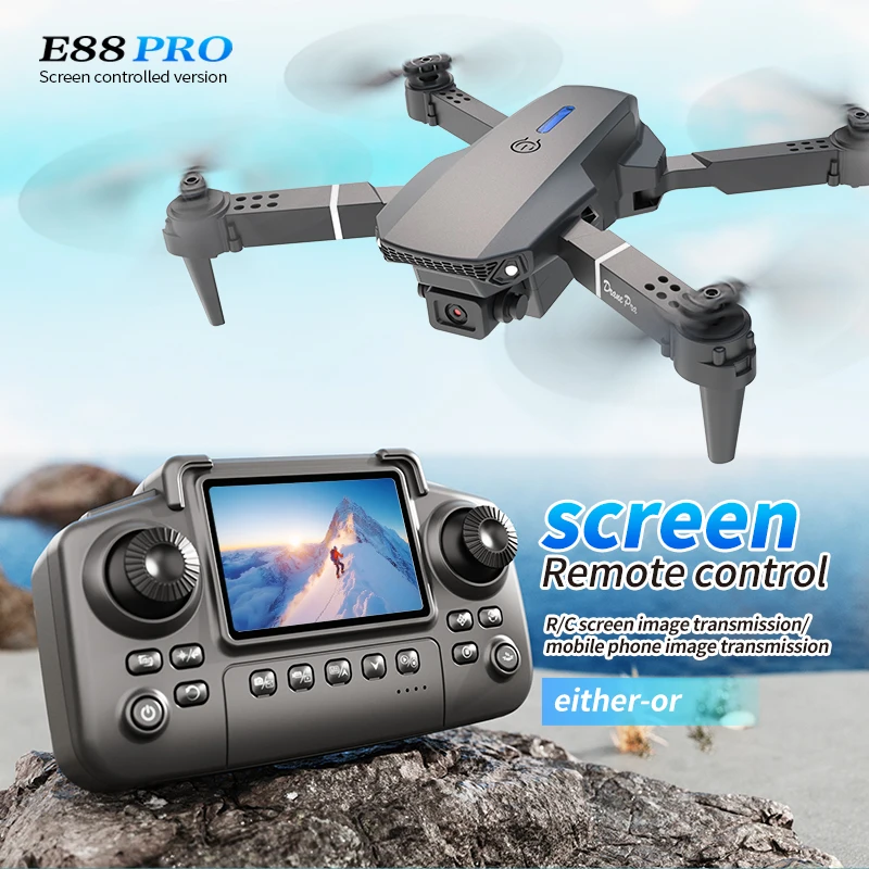 전문가용 E88 PRO 드론, 화면 탑재 8K HD 카 - Brushed Drone Motor 리뷰 및 가격