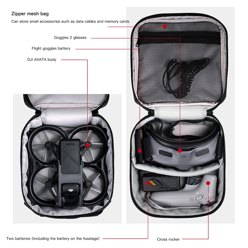 DJI 고글 용 휴대용 케이스 듀얼 레이어 스토리지 공 - Dji Goggles 리뷰 및 가격