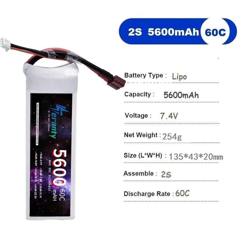 TERANTY 5600mAh 60C 2S 3S 4S 6 - Lipo Battery 6S 리뷰 및 가격