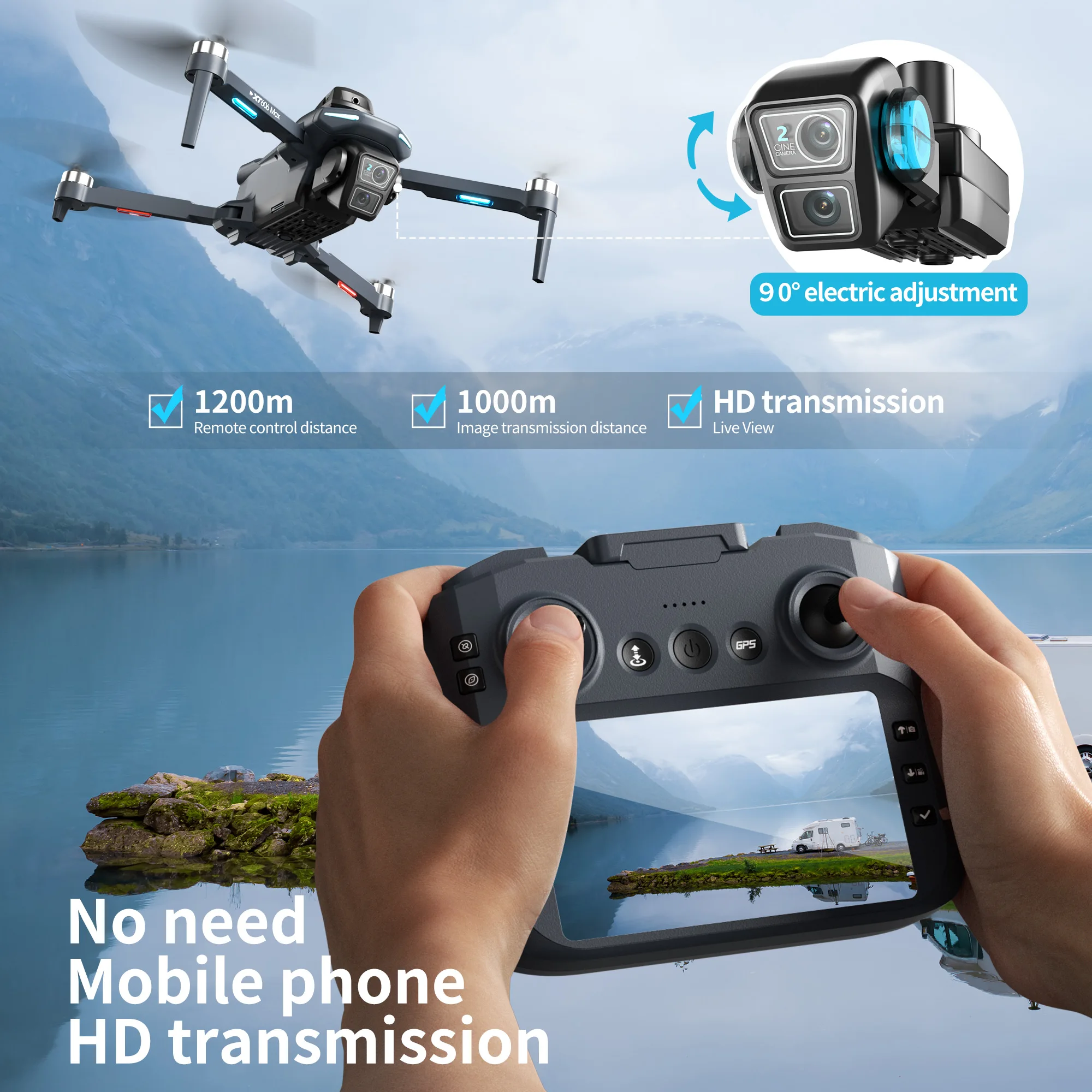 오리지널 XT606 MAX GPS 드론 HD 8K 전문 - Brushed Drone Motor 리뷰 및 가격