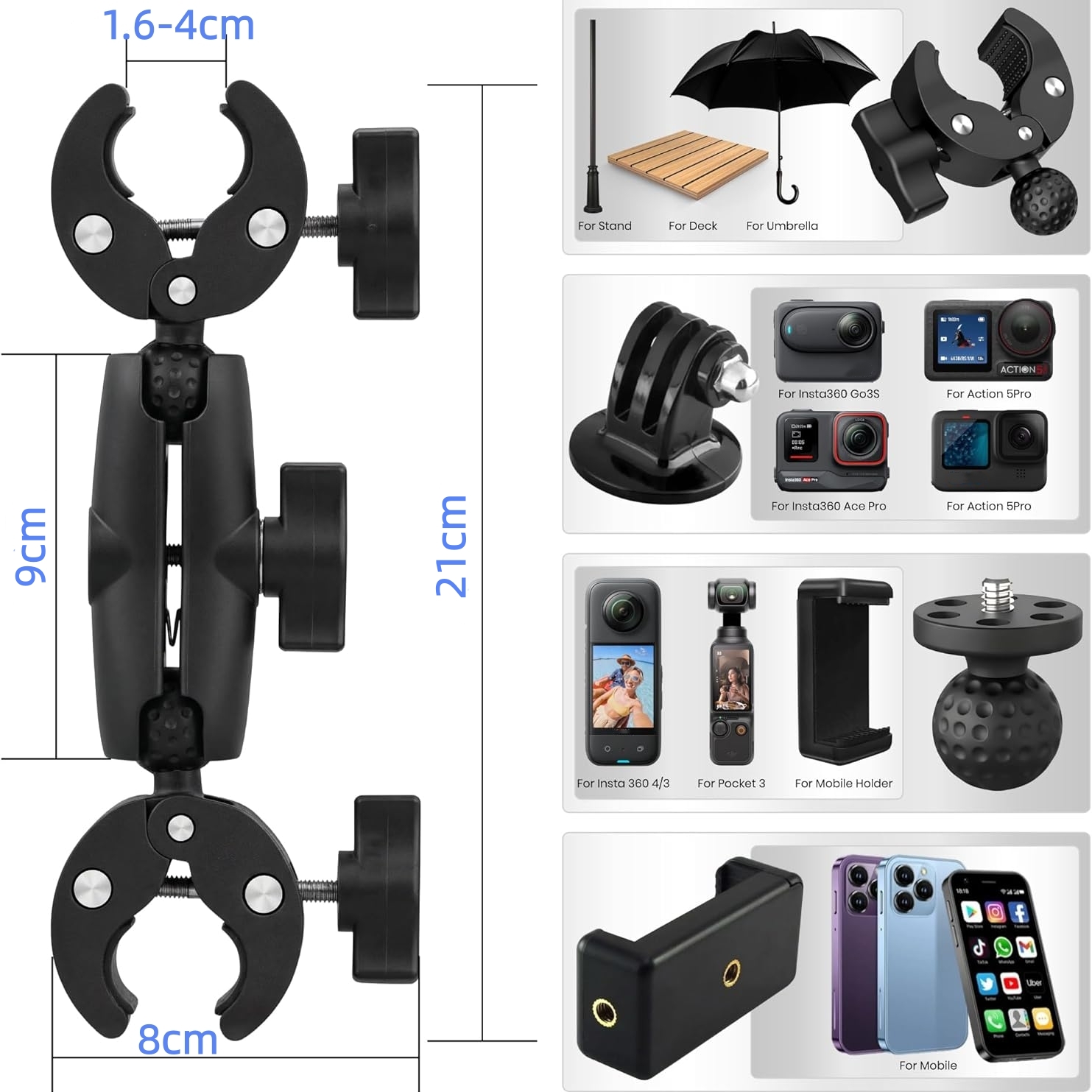 더블 클립 크랩 슈퍼 클램프 카메라 브래킷 (DJI A - Runcam Camera 리뷰 및 가격